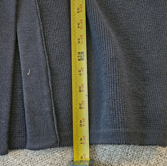 Divine Knits Canada Long Cardigan Sweater Jacket Size Large Navy Blue Rare find - Picture 8 of 10